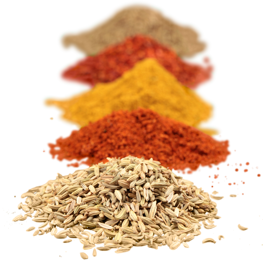Piles of Ground Spices - Isolated